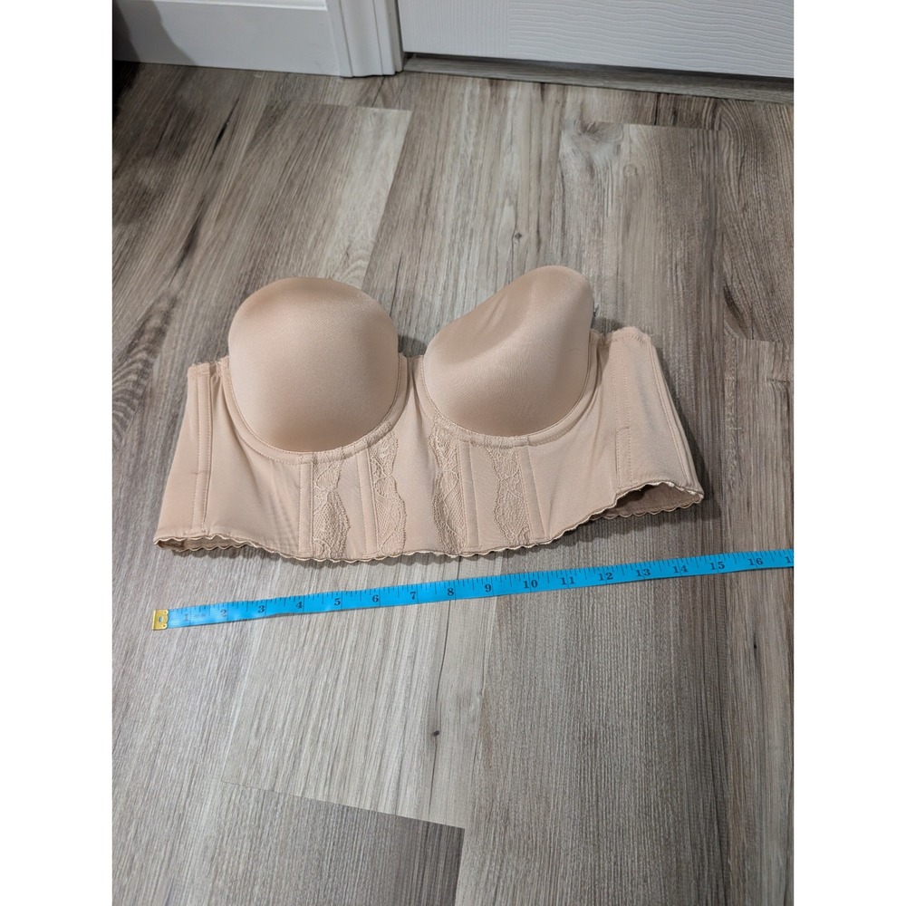 NWT, Parfait, Elissa, Long Line Full bust Strapless Bra, 34D Nude, Corset